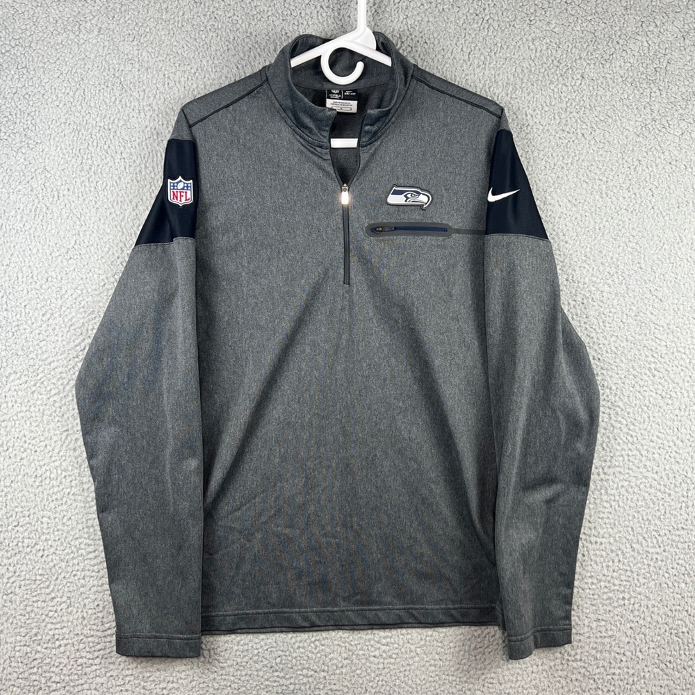 Nike Seattle Seahawks NFL Dri-FIT 1/4 Zip Pullover Gray Mens Medium 746526-060